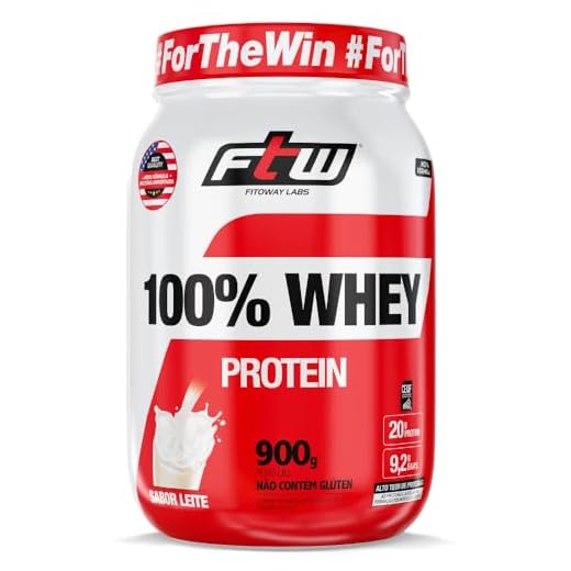 FTW 100% Whey Protein Concentrado Suplemento Alimentar em Pó com Fonte de Proteína do Soro do Leite – Pote 900g (Sabor - Leite)