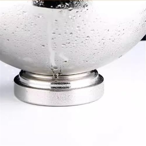 Cubo de hielo de acero inoxidable de diseño redondo y acabado plata elegante para vino 3