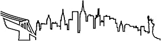 Samunshi® New York Skyline Aufkleber Silhouette in 8 Größen und 25 Farben (15x3,9cm schwarz)