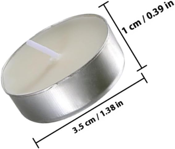 50 Count Round Tea Light Candles White Paraffin Smokeless Clean Burning
