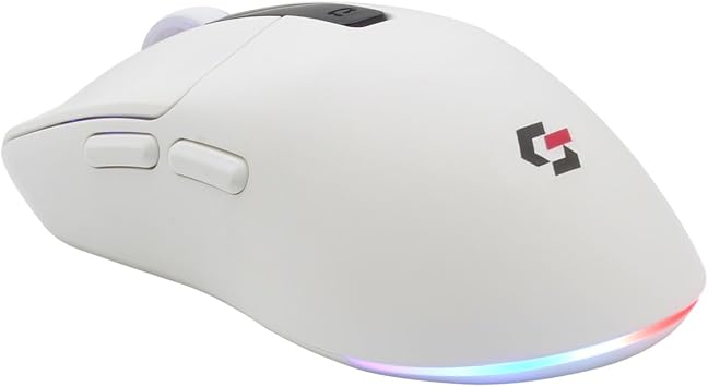 Gravion Sharper RGB Işıklı Kablosuz Gaming Oyucu Mouse 12000 DPI, Ultra Hafif, Bluetooth + 2.4G Kablosuz + Kablolu, Huano Silent Switch Tıklama, PAW3311 Sensör, 400mAh Batarya, Beyaz Gamer Faresi