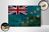 Femer Holzschild Flagge Tuvalu 30x20cm Flag of Tuvalu Rost