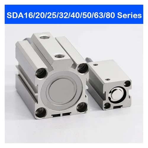 Cylindre pneumatique double effet SDA 80mm compact à haute force de poussée - 6