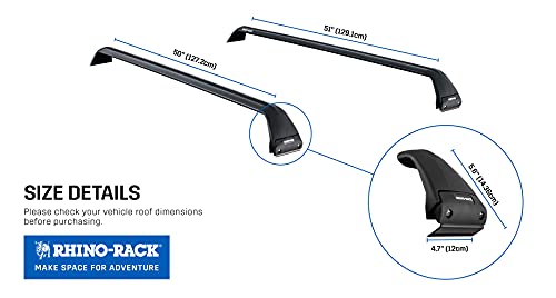 Rhino-Rack Roof Rack Compatible With Jeep Wrangler Unlimited Jk Jl Jt Gladiator 4 Door Hard Top, Gutter Mount, Powder Coated Aluminum Vortex Bars, High Strength Glass Filled Nylon Legs, Black (Sg59) #TOP7