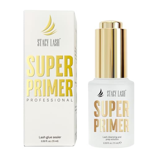 Stacy Lash Primer for Lash Extensions | Super Primer/Cleanser 15ml | Eyelash Extension Primer | Protein Oil Remover | Increase Adhesive Bonding Power Retention | Professional Lash Supplies