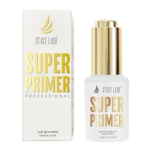 Stacy Lash Primer for Lash Extensions | Super Primer/Cleanser 15ml | Eyelash Extension Primer | Protein Oil Remover | Increase Adhesive Bonding Power Retention | Professional Lash Supplies