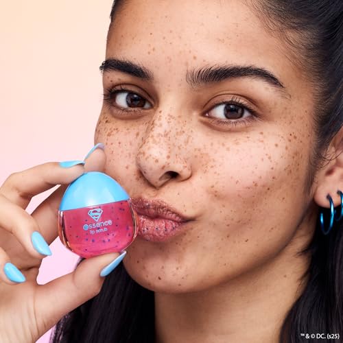 essence Superman lip scrub, Lippenpeeling, mit Vitaminen, natürlich, ohne Parabene, ohne Mikroplastikpartikel, Nanopartikel frei, glutenfrei, 1er Pack (11g)