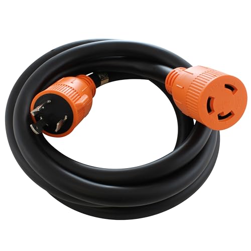 AC WORKS NEMA L6-30 Rubber STW 10/3 Extension Cord (25FT)