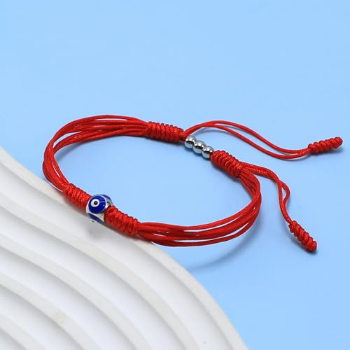 Evil Eyes Bracelet, Adjustable Red String Talisman Amulet, Lucky and Protection, Handmade Braided Kabbalah String Of Fate, Surfer Rope Cord Thread for Men, Women, Friendship (Evil Eyes)2