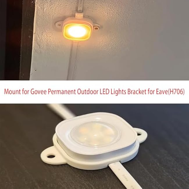 Mounting Clips for Govee Permanent Outdoor Lights, 60 Pcs, White,Compatible with Govee H706,No Adhesive Needed