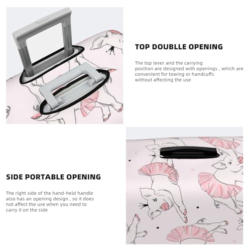 Cute Piggy Ballerina Travel Luggage Covers - Elasticity Suitcase Covers Protector for Luggage 18-32 Inch4