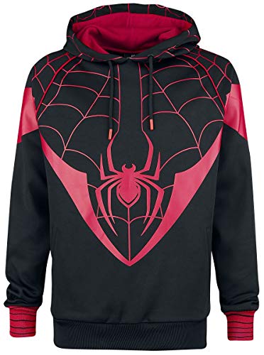 Spider-Man Miles Morales Sudadera con Capucha Negro/Rojo L
