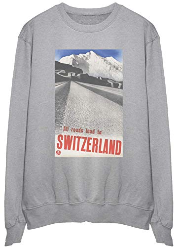 Pullover All Roads Lead to Switzerland sweatshirt XL pour affronter les journées fraîches