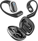 TRAUSI Open Ear Wireless Earbuds Bluetooth Headphones, 50Hrs Playtime Stereo Sound Earphones with IPX7 Waterproof Ear Buds for Fitness/Travel/Workouts (Black)