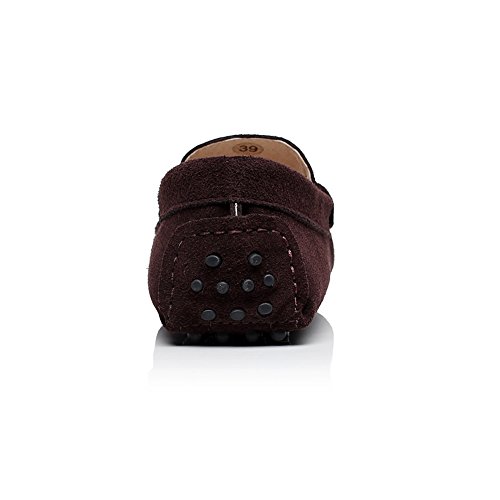 Image of ANUFER Women's Classic Suede Penny Loafers Comfort Handmade Slipper Moccasins