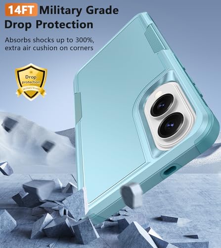Image of FNTCASE for Samsung Galaxy S25-Edge Case: Dual Layer Shockproof Protective Cell Phone Cover | Military Grade Drop Proof Protection | Hybrid Matte Textured Rugged Hard Phonecase,6.7inch(Mint Green)