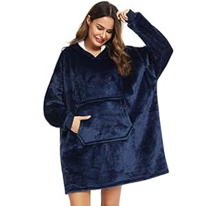 YEPLINS Oversized sweatshirt met capuchon, sherpa-hoodie, sweatdeken, gigantische hoodie, zacht, warm, draagbaar deken