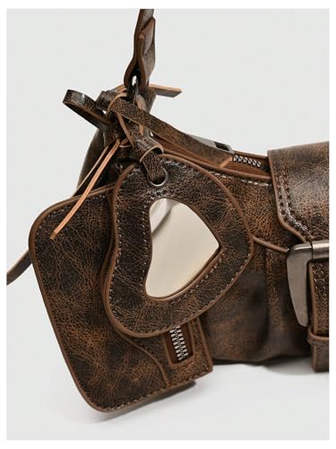 Image of GORGLITTER Women's Y2k Shoulder Bag Buckle Western Vintage Hobo Pu Leather Handbags with Coin Purse