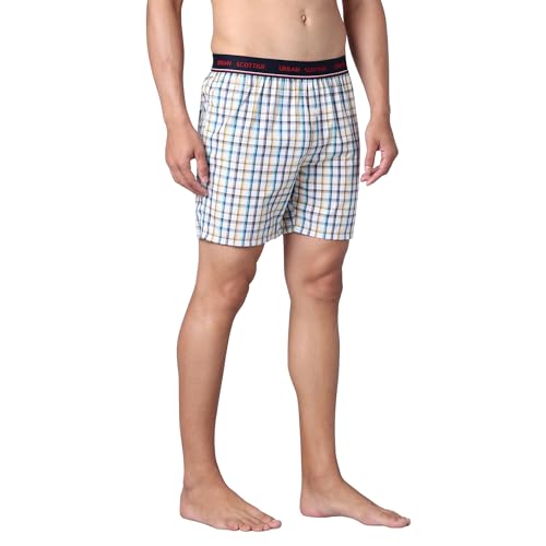 Image of Urban Scottish Men's Boxer | 100% Cotton | Regular Fit, Mid-Rise | Printed, Outer Elastic