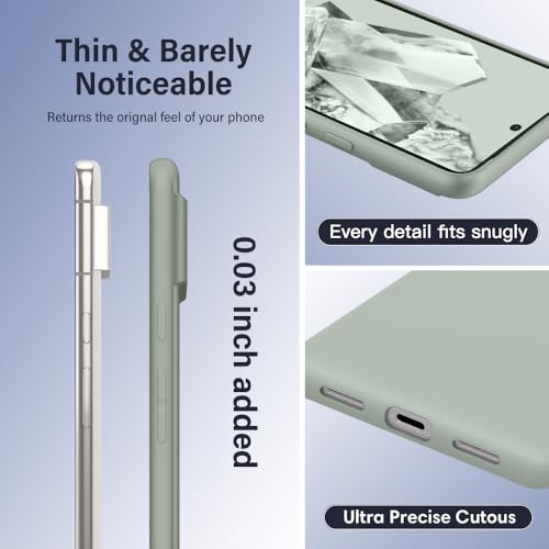 Image of X-level for Google Pixel 8 Pro Case Slim Fit Soft Flexible TPU [Guardian Series] Ultra-Thin Grip Matte Finish Coating Phone Back Cover Light Shockproof Protective Case for Women Men-Green