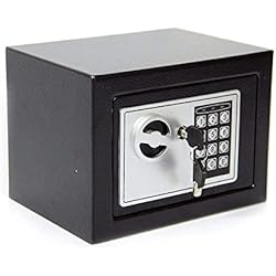 Cajas De Seguridad Domiciliarias CDC DIGI 4.6L Caja Fuerte Ignifuga Anti-Robo Electrónica con 2 Llaves, Caja Fuerte Empotrable Digital para El Hogar/La Oficina, Caja de Seguridad para Objetos de Valor Como Dinero Armas en Efectivo