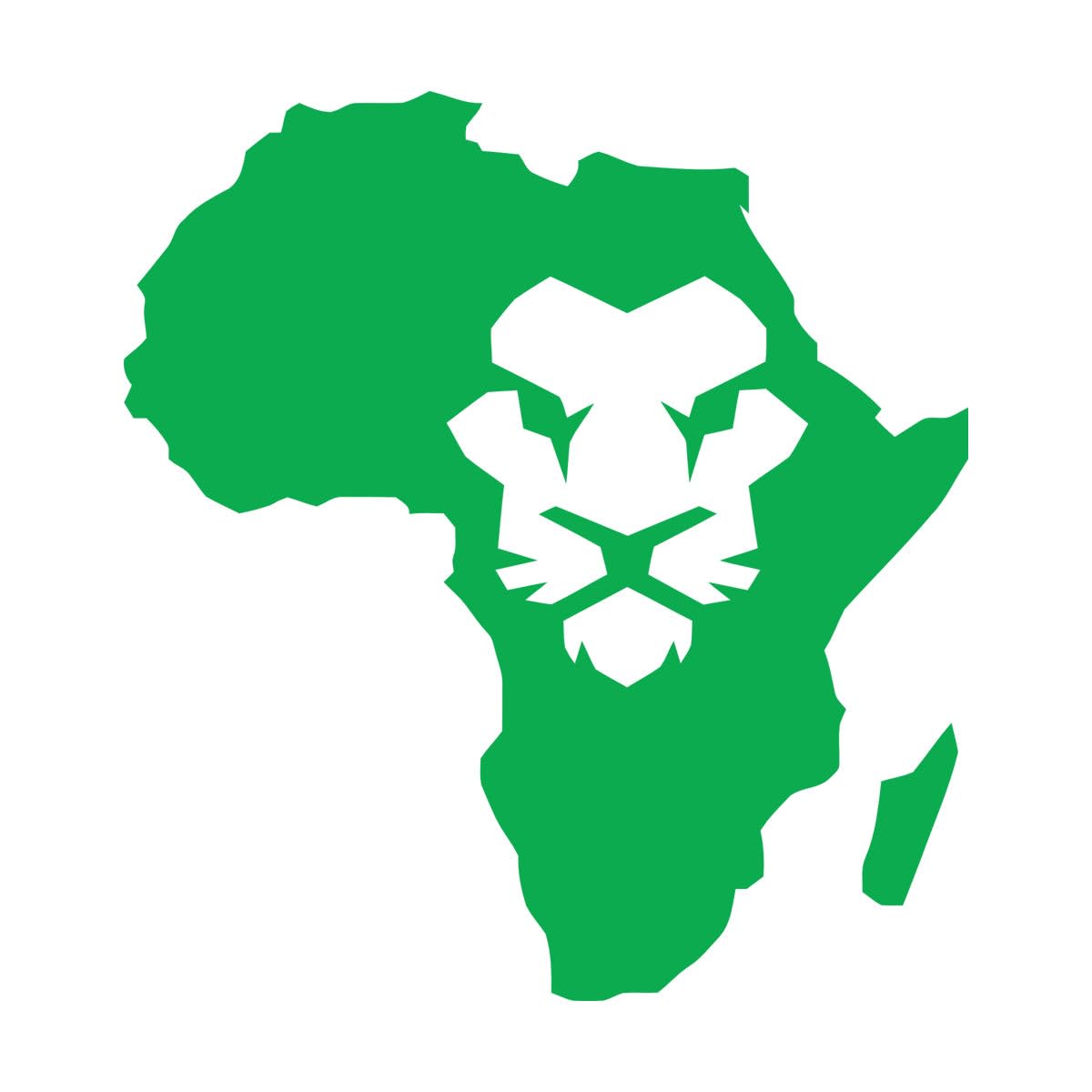 Abstract Lion King African Continent Map Wall Decals PVC 81x90.8cm Multiple Size Options Extra Large Green