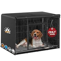 Zettum 120 cm Hundekäfig Abdeckung, Hundekäfigabdeckung Winddicht und langlebig, 600D Oxford strapazierfähig Hundebox Abdeckung, universell passend für Hundekäfige (Ohne Hundekäfig - 121x76x83 cm)