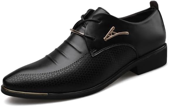 Mens Monk Shoes Fashion Brogues Pointed Oxfords Party Lace-ups Elegant Wedding Shoe Comfy Slip-on Office Formal Shoes