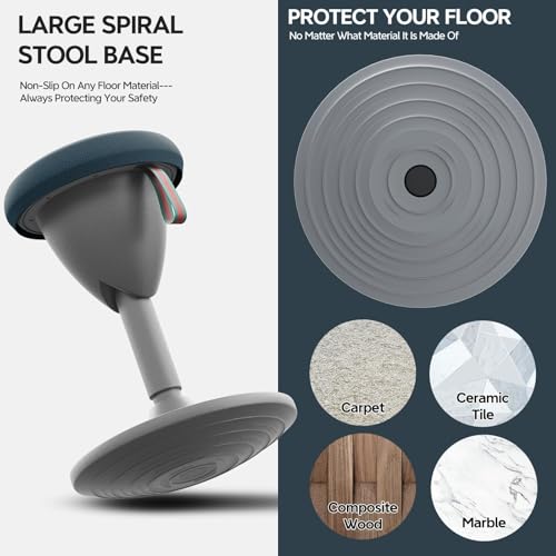 Image of Wobble Stool Standing Desk Stool, Ergonomic Active Learning Stool, Height Adjustable, Foam-Padded Backless Balance Stool with 360 Rocking, Wiggle Stool for Office Desks and Classrooms