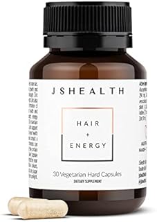 JSHealth Vitamins Hair and Energy Formula Hair Growth Vitamins | Hair Vitamins for Women and Men | Zinc and Iodine Hair Supplements for Hair Growth (30 Capsules)