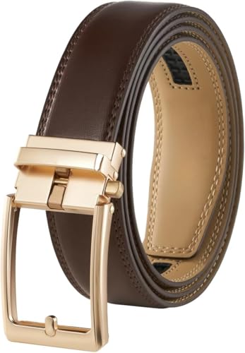 Ratchet Genuine Leather Dress Belt 1 3/8