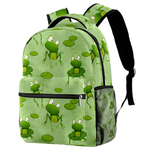 Sac à dos d'école anti-fatigue 29.4x20x40cm imprimé grenouilles pour soulager les épaules