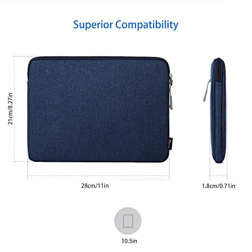 Image of MOCA 360 Protection 10.5-11 Inch Tablet Sleeve Case Bag for iPad 10.2'' /Ipad Air 4 10.9 Inch /Ipad Pro / 9.7 inch Ipad, Surface Go /Surface Pro, Galaxy Tab 10.5 /Xiaomi Pad 5 (9.7-11 Inch, Navy)