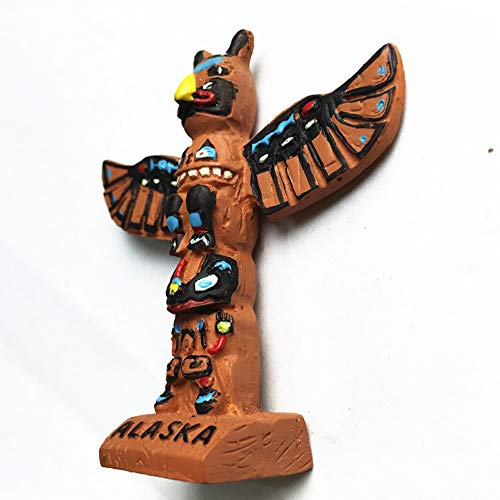 Imán decorativo 3D Totem Alaska para refrigerador miniatura 3