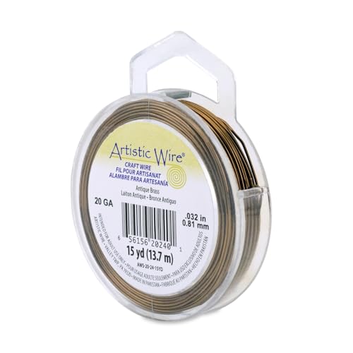 Image of Artistic Wire, 20 Gauge Tarnish Resistant Colored Copper Craft Wire, Antique Brass, 15 yd