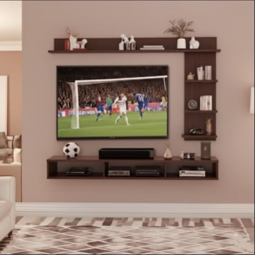 Image of 48 inches Base Tv Unit /Cabinet Set Elegant Home decoret Style Wall Stand Home decore Wall for Living Room | Dining Room | Outdoor | Kid's Room (Mocha Wenge)