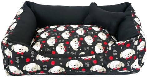 Cama para Cachorro Grande 70X55 Com Zíper Estampa Ossinho Cachorr...