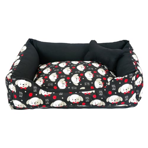 Cama para Cachorro Grande 70X55 Com Zíper Estampa Ossinho Cachorr...