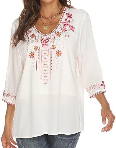 Grosy Bohemian Embroidered Tops for Women, Hippie Clothes, Mexica...