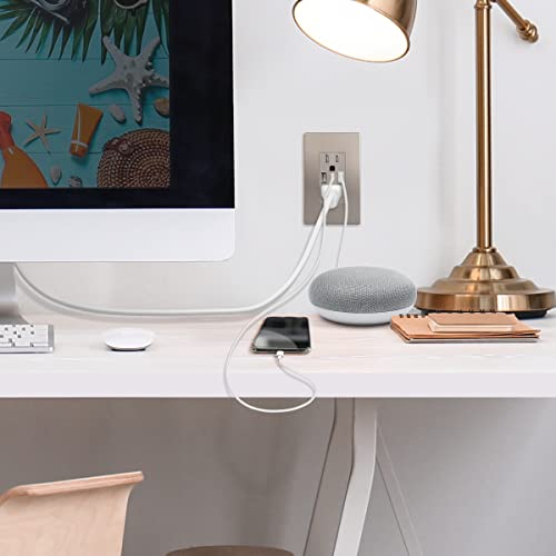 Topgreener Usb Outlet, 3-Port Type C Usb Wall Outlet, 15 Amp Tamper-Resistant Receptacle Plug, Charging Power Outlet With Usb Ports, Ul Listed, Tu21536Ac3-Nk, Nickel With Wall Plate #TOP5