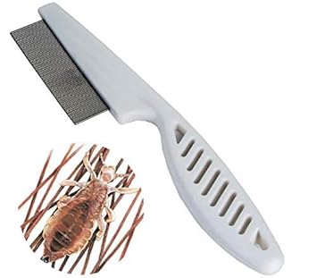 RvPaws Long Handle with Small Teeth Nit Lice Terminator Comb For Humen Men Women and Pet Dog Cat Hair Rid Head lice Super density Stainless Teeth Remove Nits Brush Comb (Mix Color)