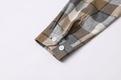 Image of Betusline Boy and Men Button Down Plaid Shirt