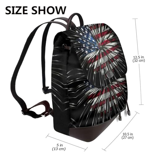 Sac à dos en cuir imprimé feu d'artifice unique et chic