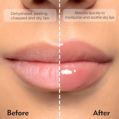 Deep Hydrating Lip Butter Balm | Plump & Nourish with Shea Butter, Vitamin E, Peptides & Hyaluronic Acid | Vegan, Non-Sticky, Anti-Aging Lip Treatment Care (Sheer Pink-Unscented)