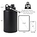Kerilyn Insulated Gallon Jug with Handle, One Gallon, 128oz Stainless Steel, Large Double Vacuum Water Bottle for Hot & Cold Drinks, Wide Mouth, Sweat Proof, Great for Travel, Camping, Black