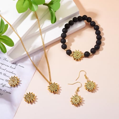 Spritewelry 20Pcs Antique Golden Sun Pattern Beads Tibetan Style Alloy Spacer Beads Vintage Bead for DIY Bracelet Necklace Jewelry Crafts Making Accessories by Spritewelry - Used condition - Image 2