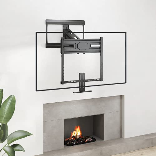 Fireplace Tv Mount Above Fireplace Pull Down Tv Mount For 43 To 70 Inch Lcd Led Tvs, Drop Down Mantel Tv Mount Weight Capacity 72.6 Lbs, Max Vesa 600X400, Matte Black #TOP1