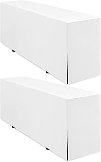 Pesonlook 2 Pack Premium Beer Table Covers, White Beer Table Covers for Beer Tent Set, 220 x 70 cm, Opaque Polyester Beer ...