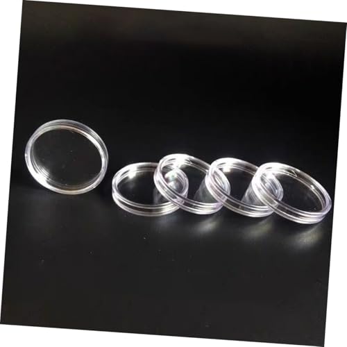 100 cápsulas transparentes protectoras de monedas con caja miniatura 5