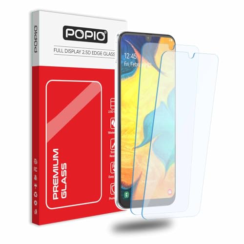 Image of POPIO Tempered Glass Compatible For Samsung Galaxy M30 / M30S / A30 / A30S / A50 / A50S (Transparent) Full Screen Protector Coverage (Except Edges), Pack Of 2 For Smartphone
